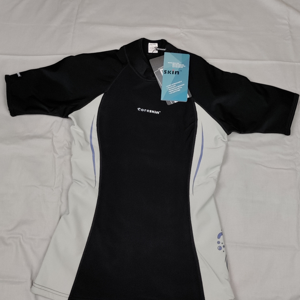 Coreskin Women Short Sleeve Shirt Black Size 12 NWT